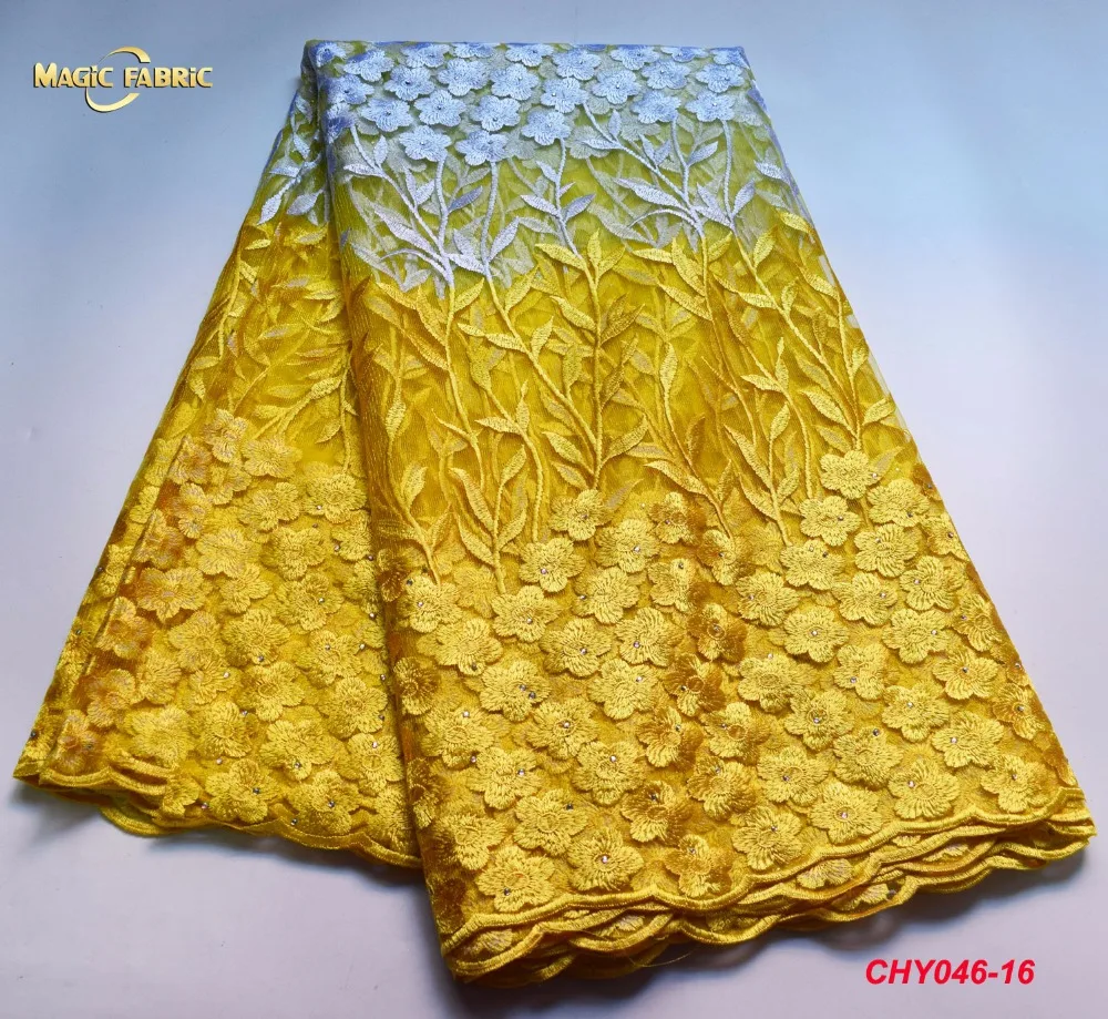 

2017 Latest African French Lace Fabric High Quality African Tulle Lace Fabric For Wedding Guipure Lace Fabric CHY046