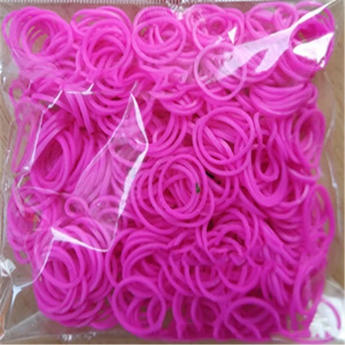 rosered 600 шт эластичные разноцветные резиновые ткацкие браслеты крючок для браслетов DIY детский игрушечный браслет домашний браслет для женщин - Окраска металла: rosered