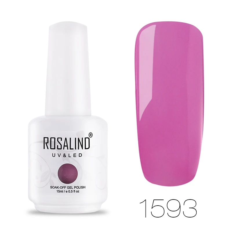 1593 ROSALIND гель 1S 15 мл Гель-лак для ногтей большая белая бутылка 60 чистых цветов впитываемый Праймер УФ-Гель-лак для ногтей для маникюра - Цвет: 1593