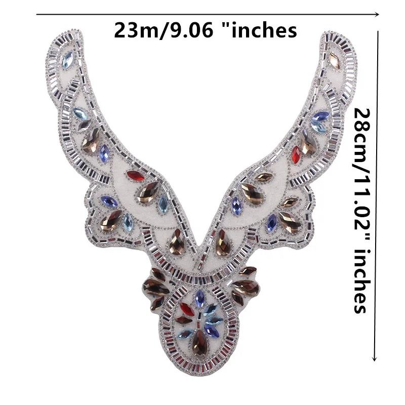 Ошейник Стразы с хрустальным вырезом и аппликацией горячей фиксации 5 шт.|iron on