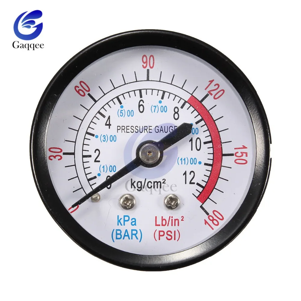 Барный манометр 13 мм 1/4 BSP резьба 0-180 PSI 0-12 Манометр двойная шкала для воздушного компрессора диаметр железа около 52 мм
