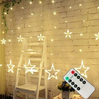 led curtain string lights remote controller romantic fairy star christmas lights for holiday wedding garland party decoration