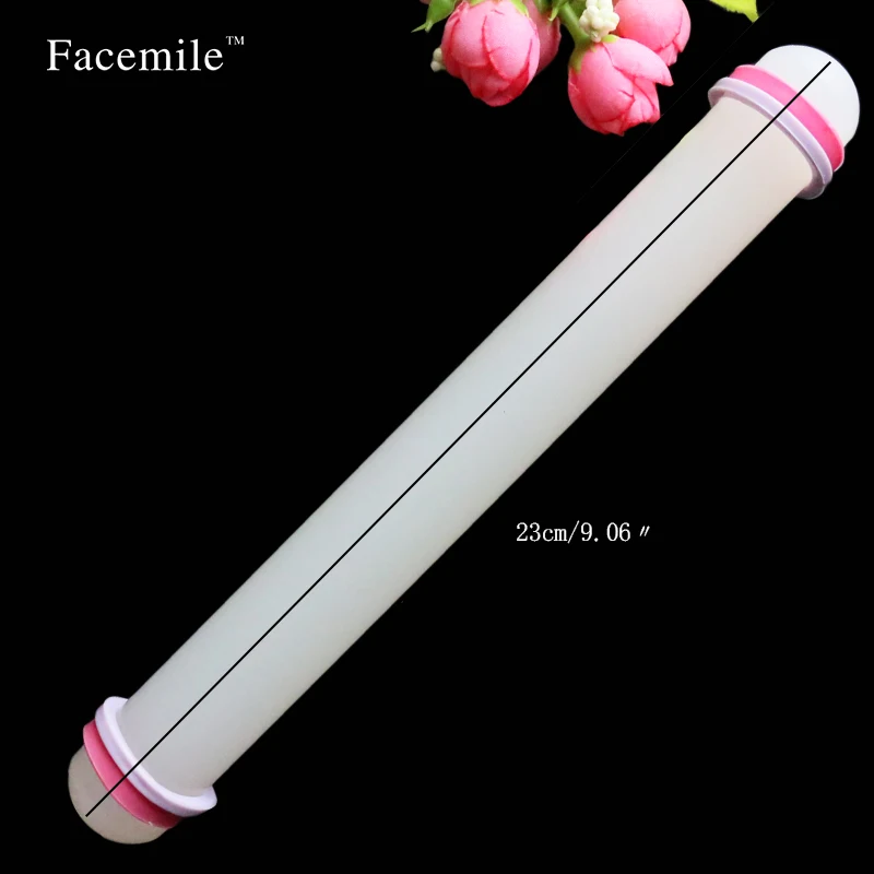 Белая антипригарная скользящая скалка для помадки 23 см|cake roller|dough rollerfondant rolling pin |