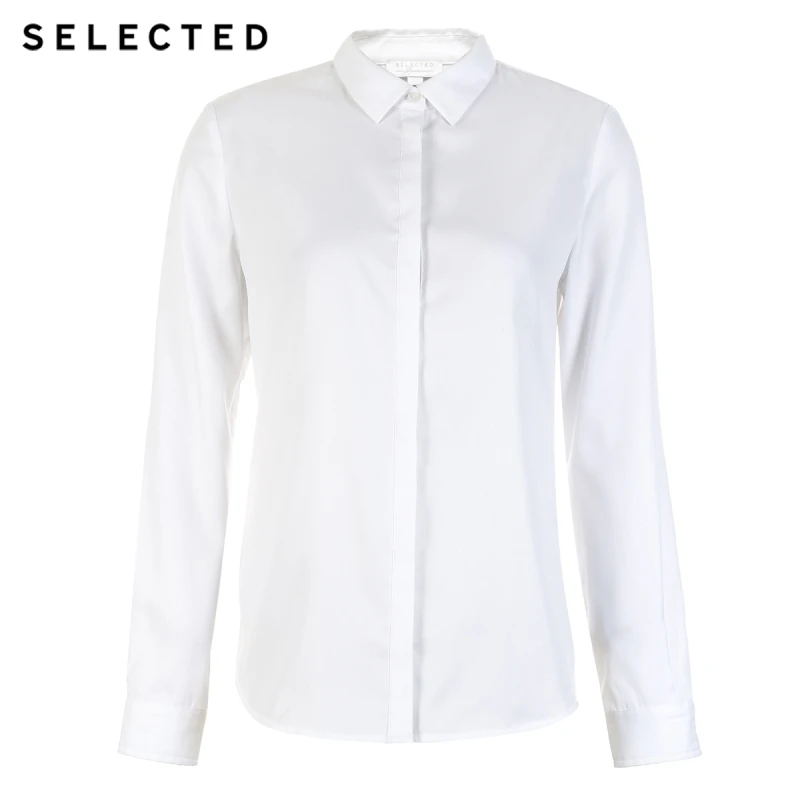 Отборная Женская Базовая рубашка с длинными рукавами из 100% хлопка SIG | 418305519