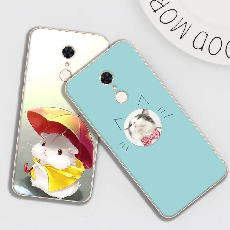 Чехол для xiaomi redmi 5 милый мультяшный Мягкий силиконовый чехол redmi5 телефона five