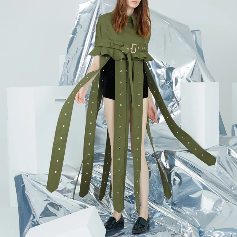 Плащ ветровка женский серии 2018 г. летняя модная новая Костюмы воротник с