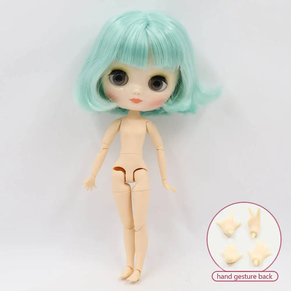 Розовый Заводская кукла middie blyth 20 см, матовое или глянцевое лицо с макияжем, мягкие волосы, DIY игрушки, подарок с жестами - Цвет: Розовый