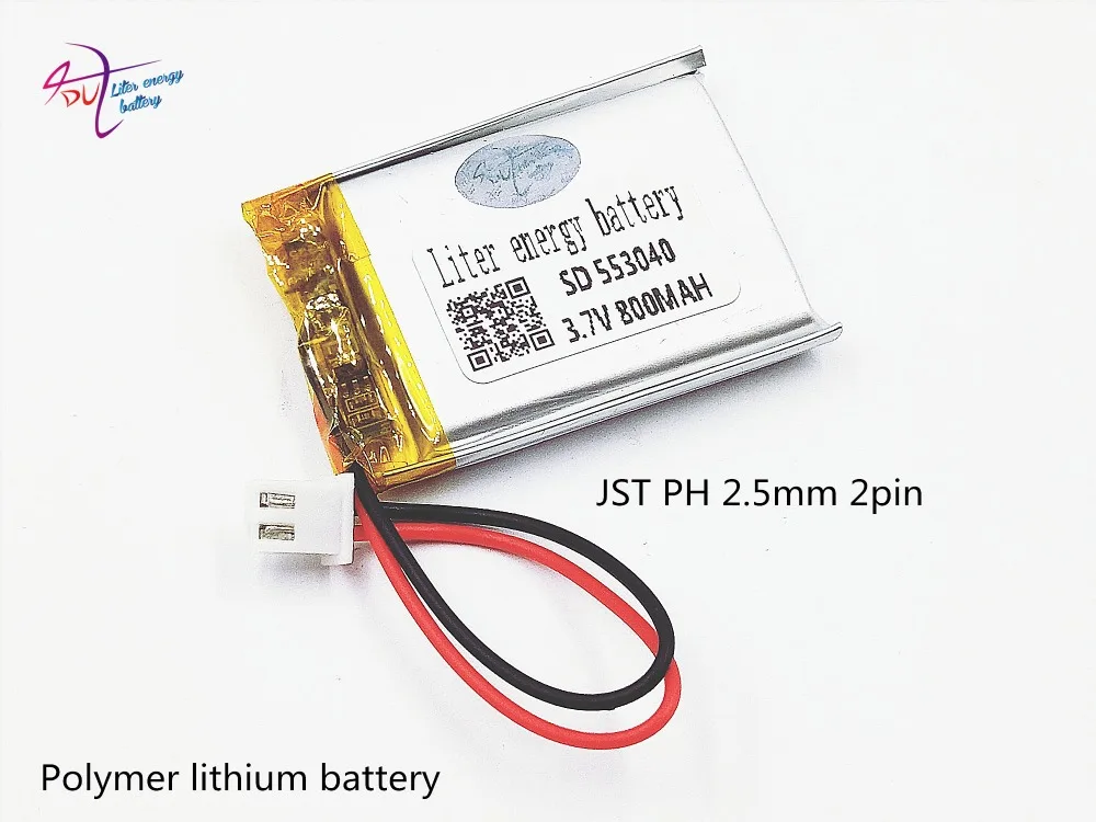 XH2.54 800 мАч 553040 3 7 В для Mp3 MP4 MP5 GPS Мобильный bluetooth тахограф игрушка полимерный