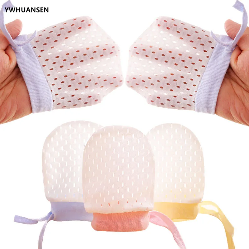 

Бесплатная доставка, перчатки YWHUANSEN 3 парт/лот для новорожденных, детские перчатки с защитой от царапин, оригинальные Хлопковые варежки с ри...