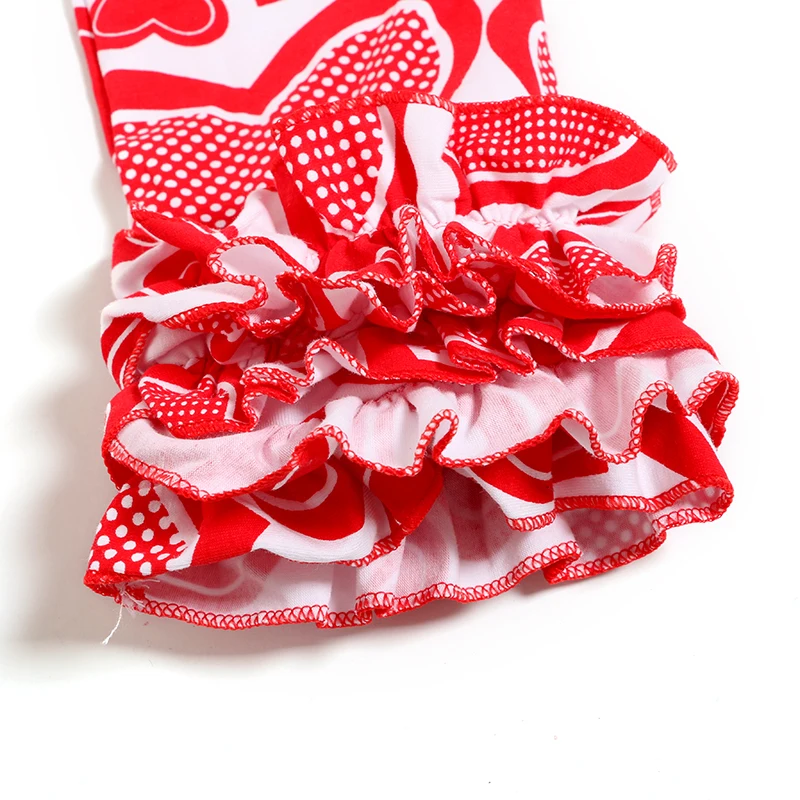 2017 одежда для маленьких девочек на День святого Валентина штаны с оборками