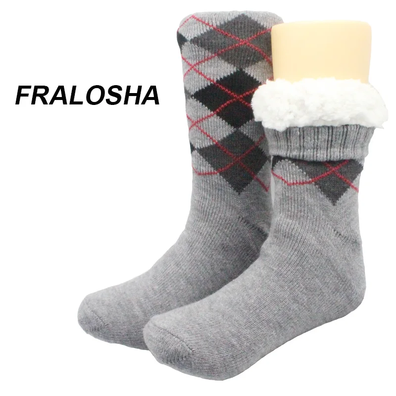 FRALOSHA 4 пары длинные носки для пола домашние тапочки мужские зимние теплые
