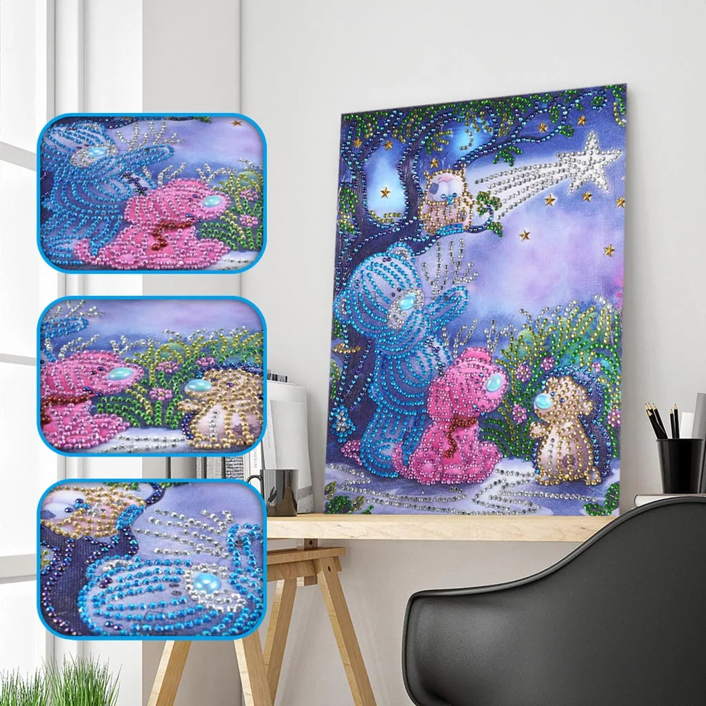 

5D Diy Sepcial Shaped Diamond Painting Cross Stitch Kits Bear Owl Dog Diamond Crystal Embroidery Kids Home Decor Gifts