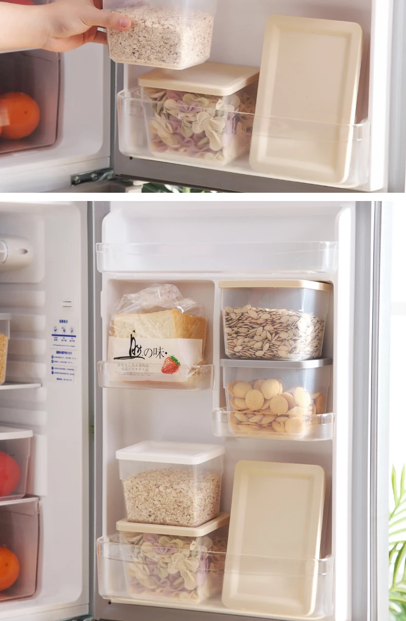 WORTHBUY BPA Бесплатный пластиковый контейнер для хранения, кухонный органайзер для холодильника, герметичный контейнер для хранения еды из микроволновых зерен