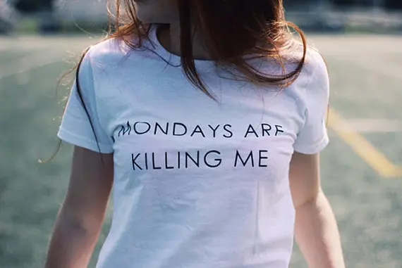 Bazaleas 2017 летняя хлопковая Футболка повседневные женские топы с надписью Monday is killing
