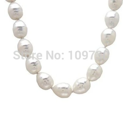 

Jewelry 00833 AAA+ 12x15mm white color shell pearl baroque earring & necklace luxurious set