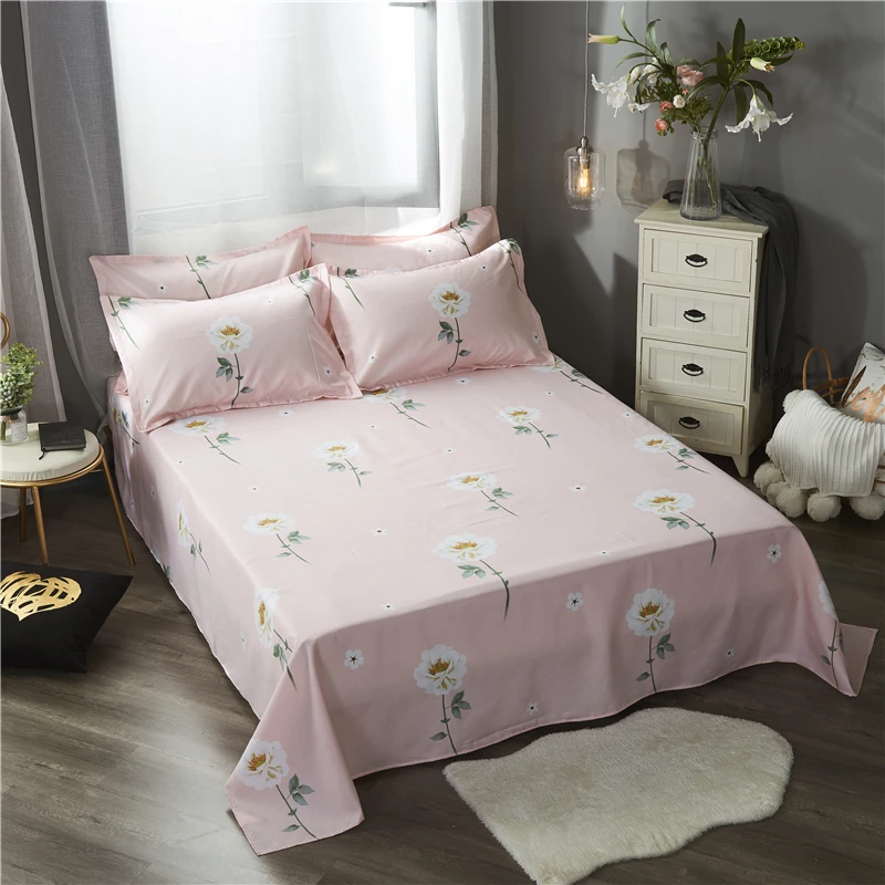 Набор постельного белья из хлопка с алоэ 1 шт. простыня плоская простой принт ДЛЯ