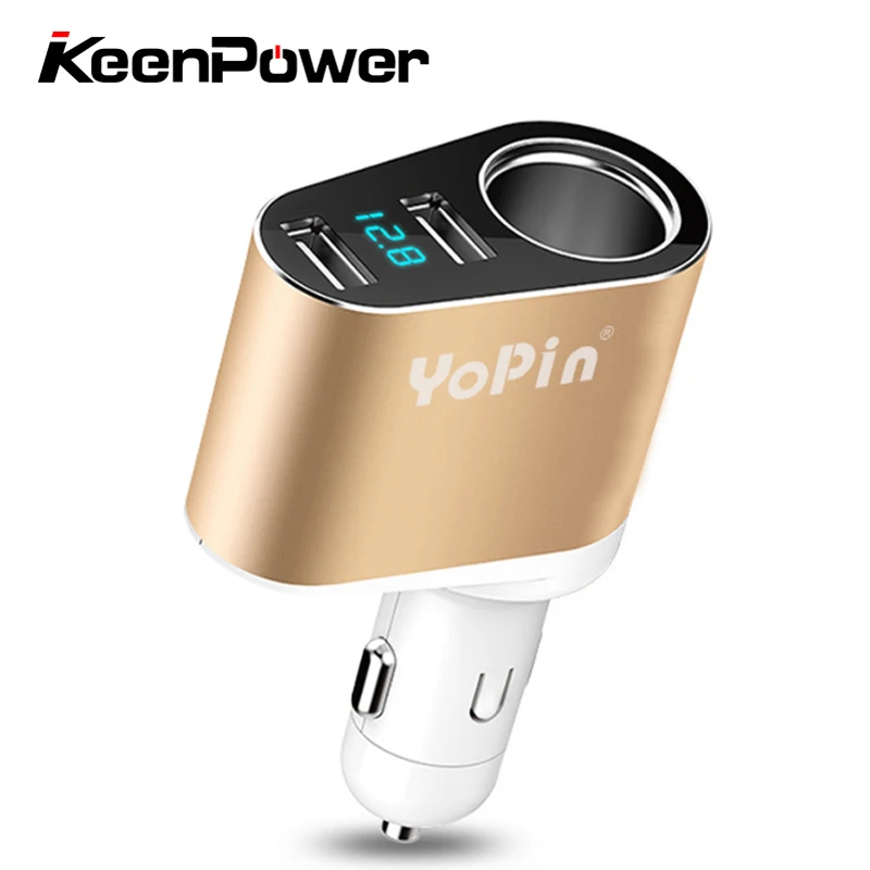 Keenpower Dual USB Автомобильное Зарядное устройство автомобиля Авто прикуриватели слот