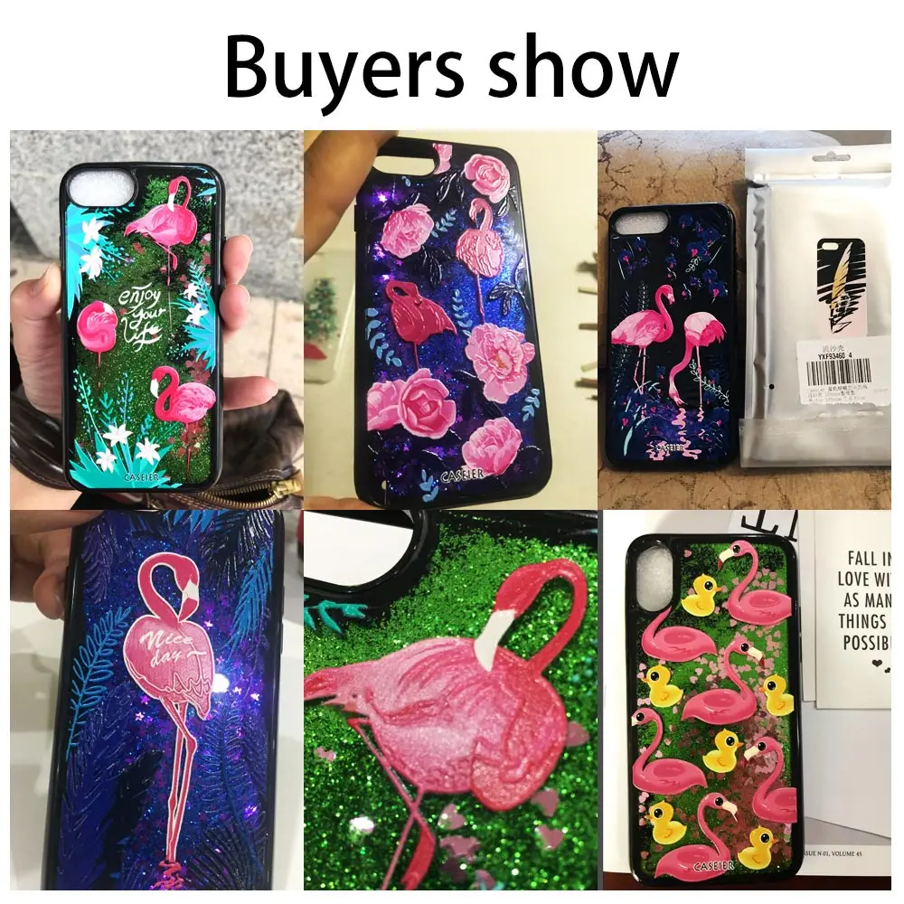 CASEIER Luxury Flamingo Phone Case For iPhone XS 6 6s 7 8 Plus Liquid Glitter Sand Cases X Quicksand Cover |