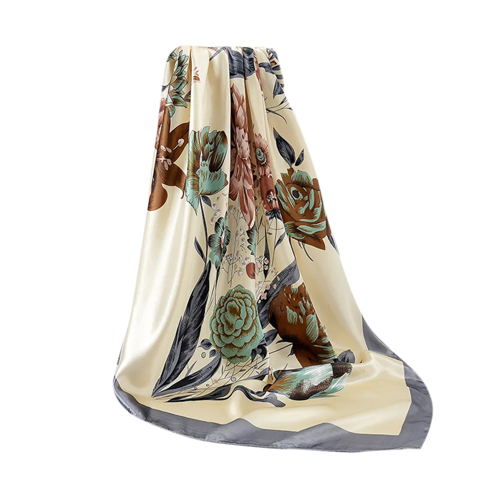 Scarf Bandana Plaid Poncho Handkerchief Hijab 90X90CM Point Printing Fashion Retro Female Multipurpose Shawl #50 | Аксессуары для