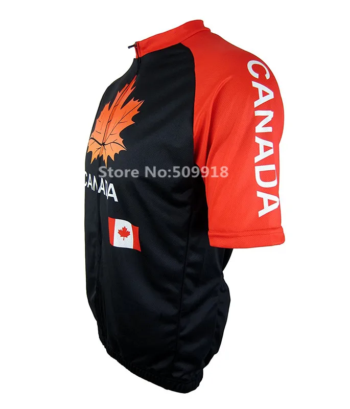 Летняя велосипедная майка с изображением канадского кленового листа короткими