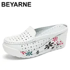 Женская Повседневная обувь из натуральной кожи, на платформе и плоской подошве, женская обувь с толстой мягкой подошвой