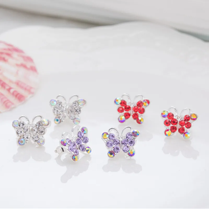 

60 Pcs Butterfly Crystal Hair Decoration Buckle Clip Swirl Spiral Twist Hairpins