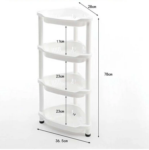 PP крепкие полки для хранения ванной комнаты Съемный Многоцелевой 4 уровня