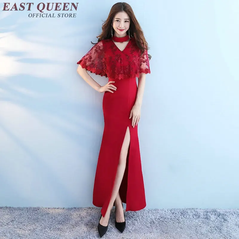 Женское платье qipao традиционное китайское с Боковым Разрезом китайский стиль