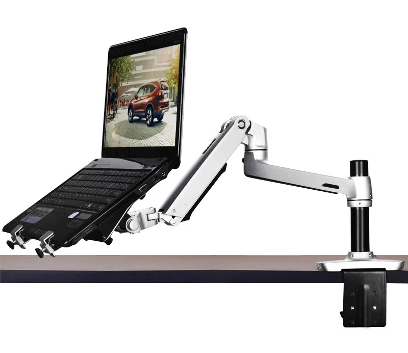 V62CT / XSJ8012CT Aluminum Alloy Desktop Mount Dual Use 17-27 inch Monitor Support 17 inch Laptop Holder Mechanical Spring Arm