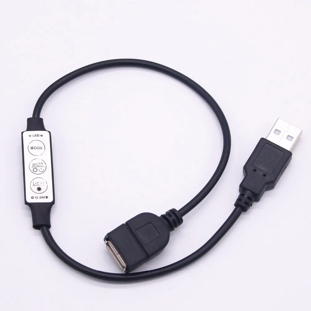 USB Мужской и женский светодиодный пульт управления с 3Key 5-24 V диммер для SMD 5050 5630 2835