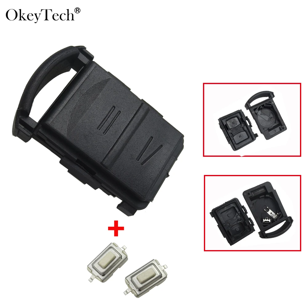 

OkeyTech 2 Button Remote Car Key Shell Cover Case Fob & 2 Micro Switch Battery Holder For Vauxhall Opel Corsa Agila Meriva Combo