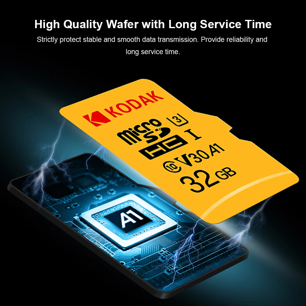 Kodak Micro SD карты 128 ГБ оперативной памяти 32 Гб встроенной 64 256 TF карта Class10 U3 A1 V30 слот