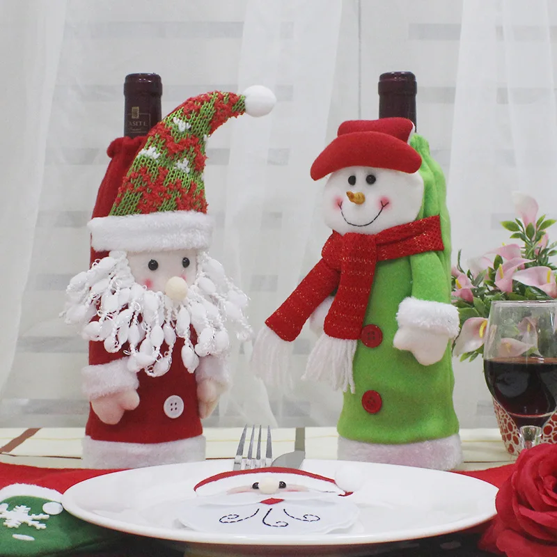 Santa Claus Wine Bottle Cover Bag Banquet Christmas Dinner Party Table Decor Snowman Festive New Years Supplies Noel Gift | Дом и сад