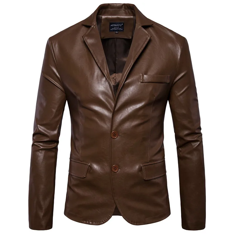 Мужская байкерская куртка из искусственной кожи в деловом стиле|business jacket|jacket