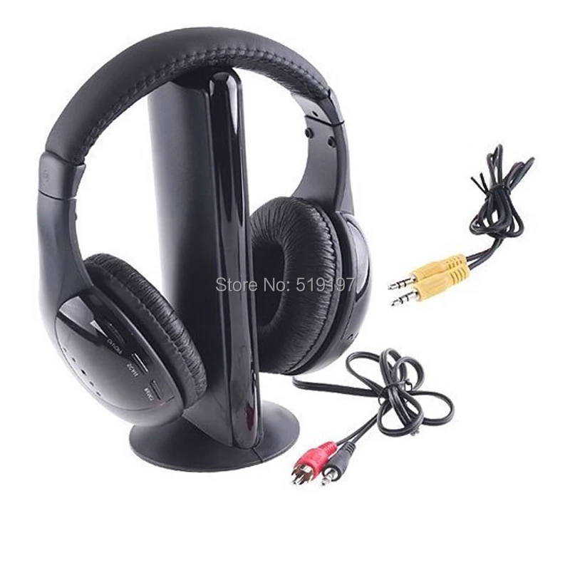 5 в 1 HIFI беспроводные наушники гарнитура беспроводной монитор FM-радио для MP4 ПК ТВ