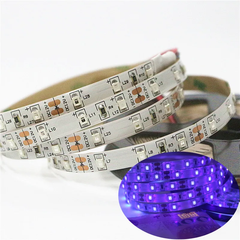 Бесплатная доставка SMD 2835 УФ Гибкая светодиодная лента Диодная
