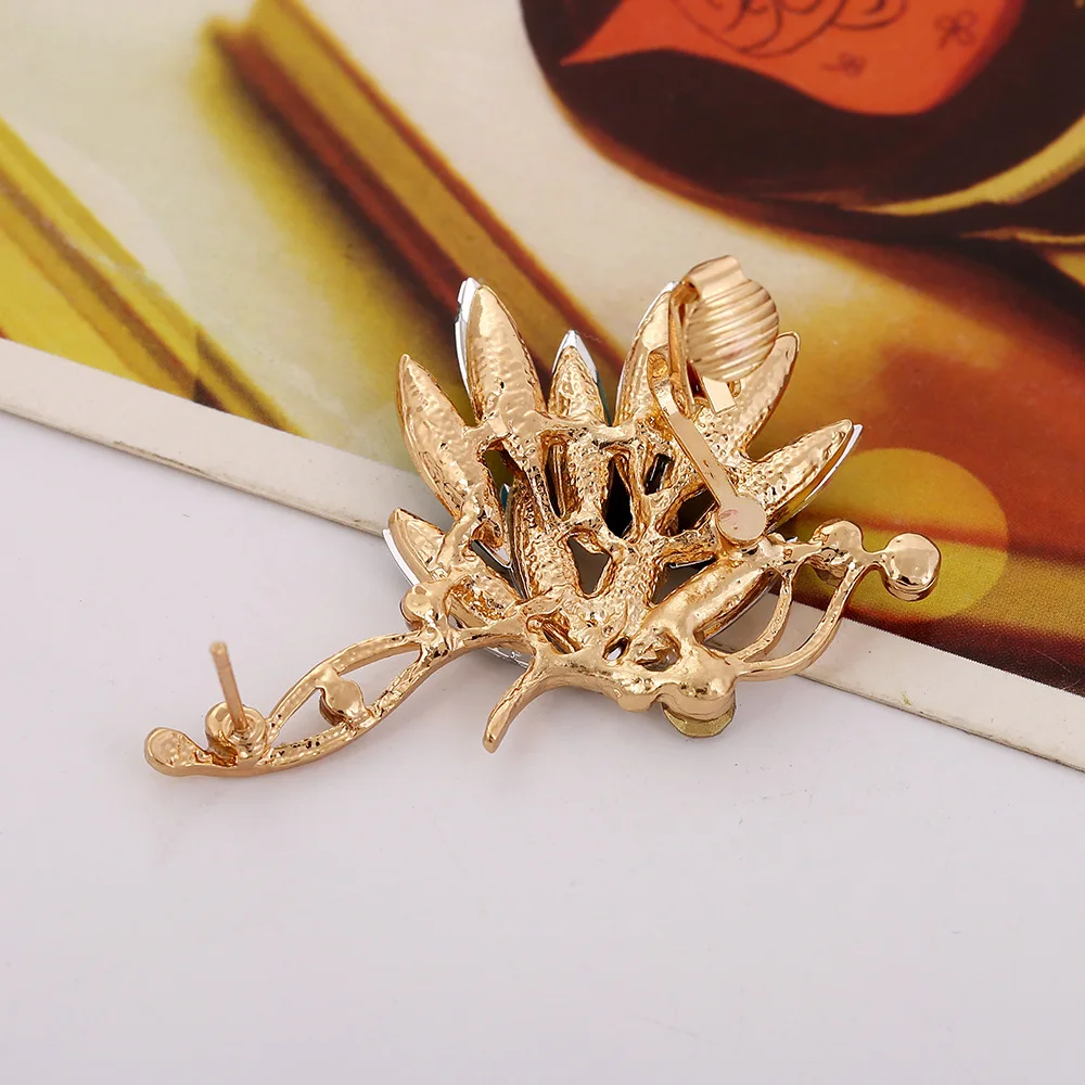 Новые модные серьги-гвоздики в форме полумесяца со стразами ушные манжеты