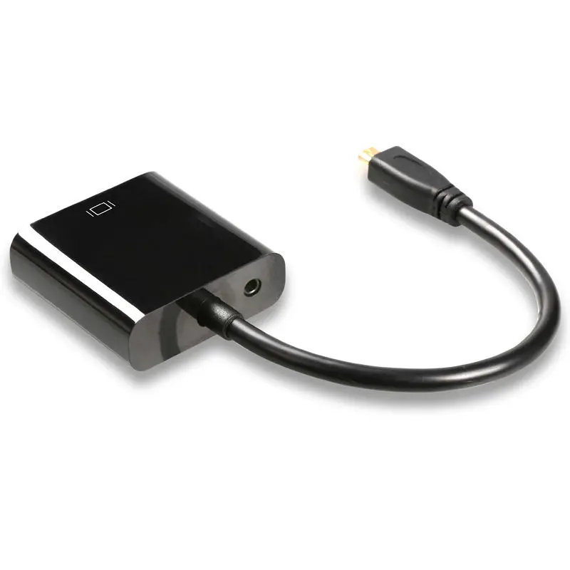 Мини адаптер hdmi vga с аудио + Micro USB кабель питания для ноутбуков планшетов 100 штук| |