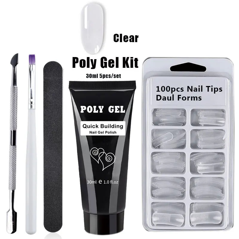 30 г Polygel комплект продлить гель Советы Кисть инструмент для маникюра Поддельные