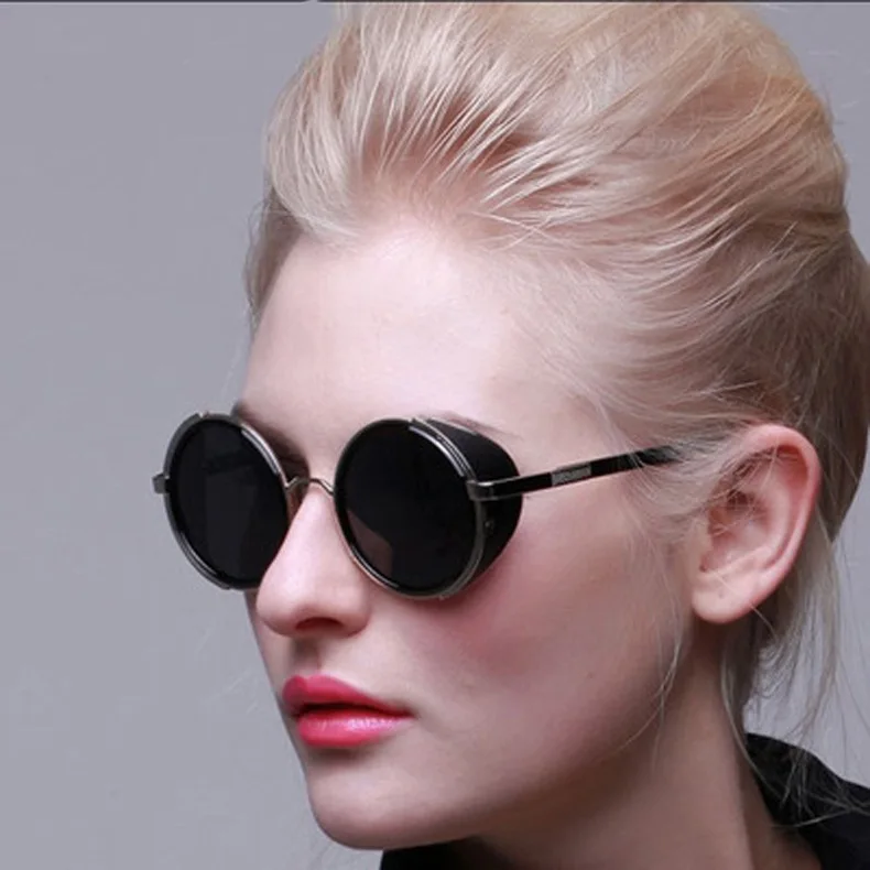 

Round Sunglasses Men Women Punk Vintage Sunglass Brand Designer Fashion Glasses Mirror Lens Top Quality UV400 Shades