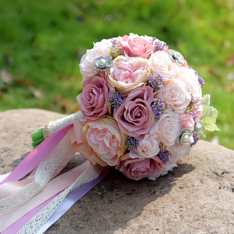 

Handmade Wedding Bouquet High Quality Romantic Rose Throw Bridal Bouquet Bridesmaid Bouquet Bride Holding Flowers de noiva