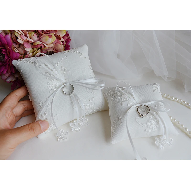 Новое свадебное кольцо Подушка Кружева Цветы подушку кольца украшение для