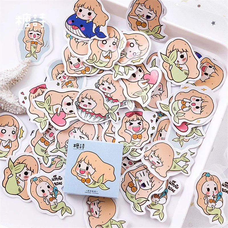 

1@#45pcs/pack Kawaii notebook cute Mermaid pattern planner journal School office Supplies diary agenda travelers notebook
