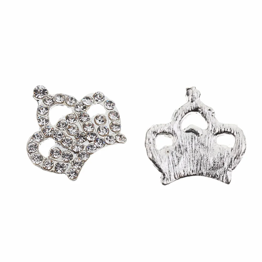 10x серебряное Кристальное украшение в форме короны рукоделие 23x23mm|crown