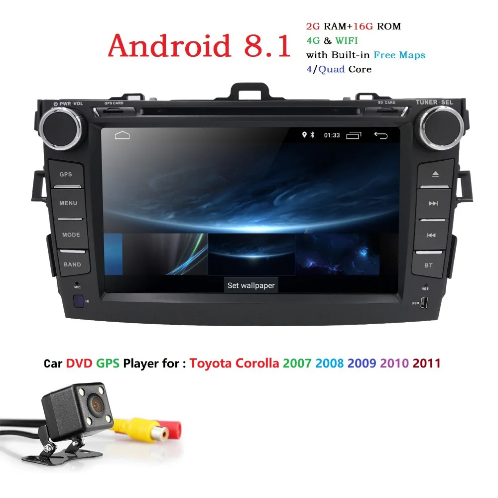Hizpo Android 8 1 DVD плеер автомобиля для Toyota Corolla 2007 2011 с 4 ядра 2 г + 16 авто радио