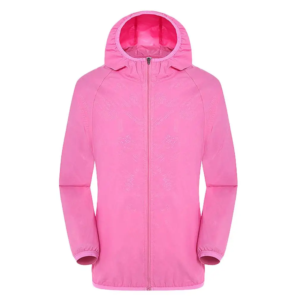 Pink Мужские и женские повседневные куртки, Ветрозащитный Ультра-светильник, непромокаемая ветровка, топ для мужчин, зимние карманы, одноцветные, пэчворк, на каждый день - Цвет: Pink