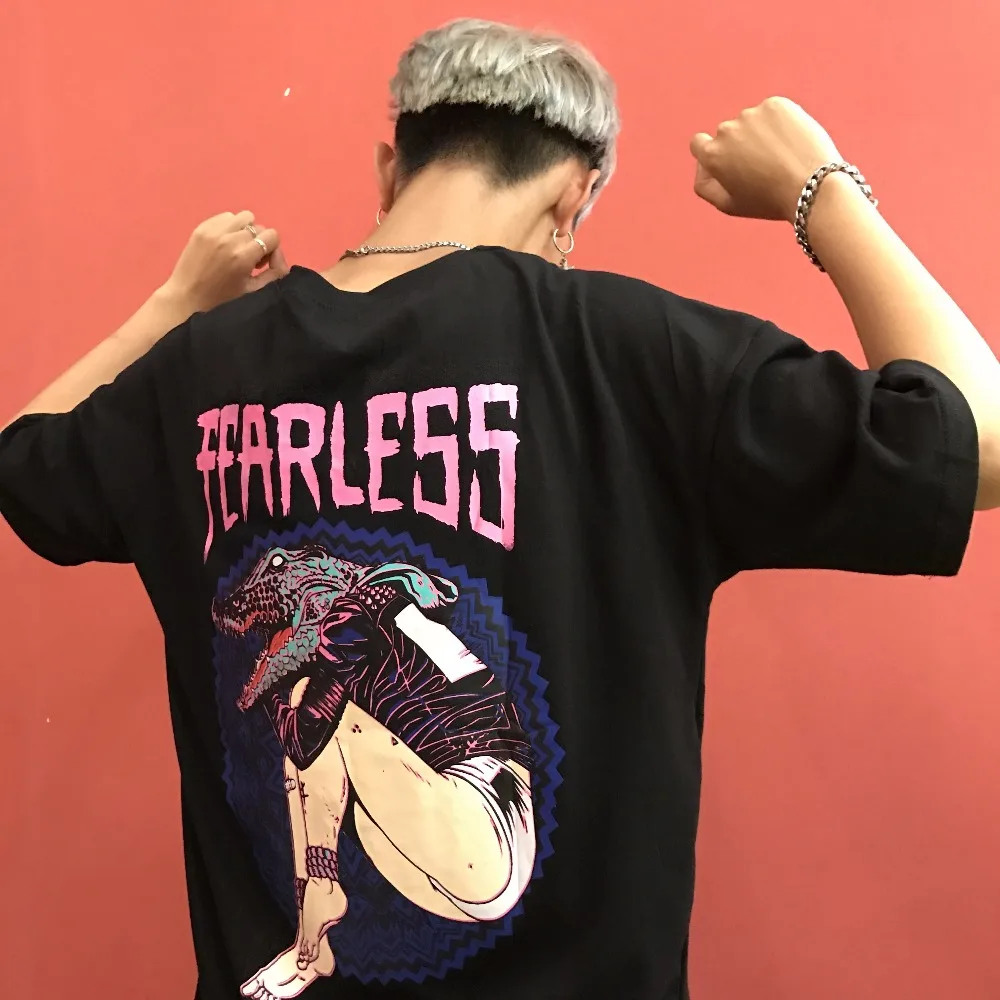 Uizzang BF ветер личность цифры Для женщин длинные рубашки Harajuku бесстрашный письма