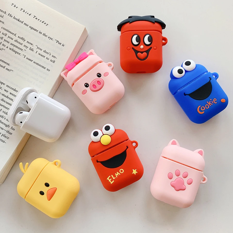 Мультяшный Мягкий силиконовый чехол для Apple Airpods противоударный iphone X 8 AirPods чехлы