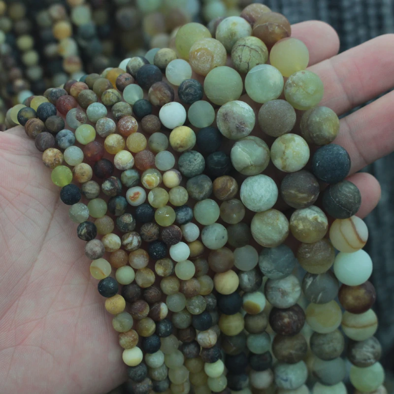 Круглые бусины из нефрита с цветком мороза натурального камня для