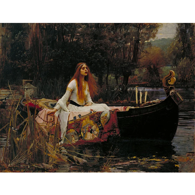 

Diy Full Diamond Painting The Lady of Shallot by Waterhouse Diamond Mosaic Cross Stitch kits Famous Painting Diamond Embroidery